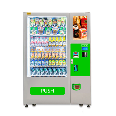 Закуски и автомат напитков с кредитной карточкой или системой платежа наличными